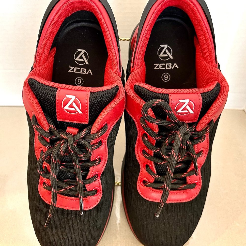 ZEBA sneaker size 9 men's, adaptive heel for easy put on and off